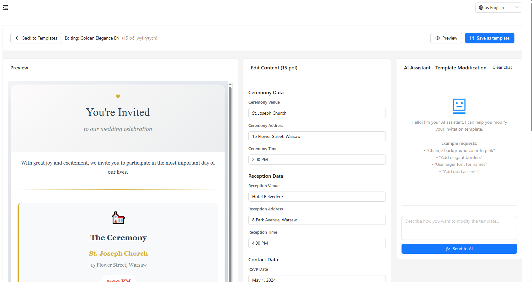 Blissaro Invitation Editor